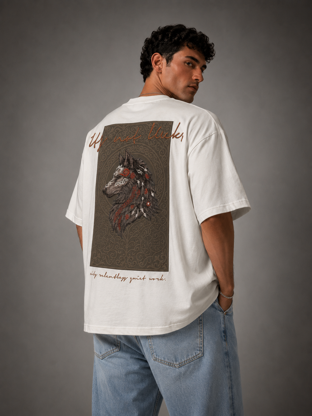 Unisex Wolf Embroidered Graphic T-Shirt HECLIC
