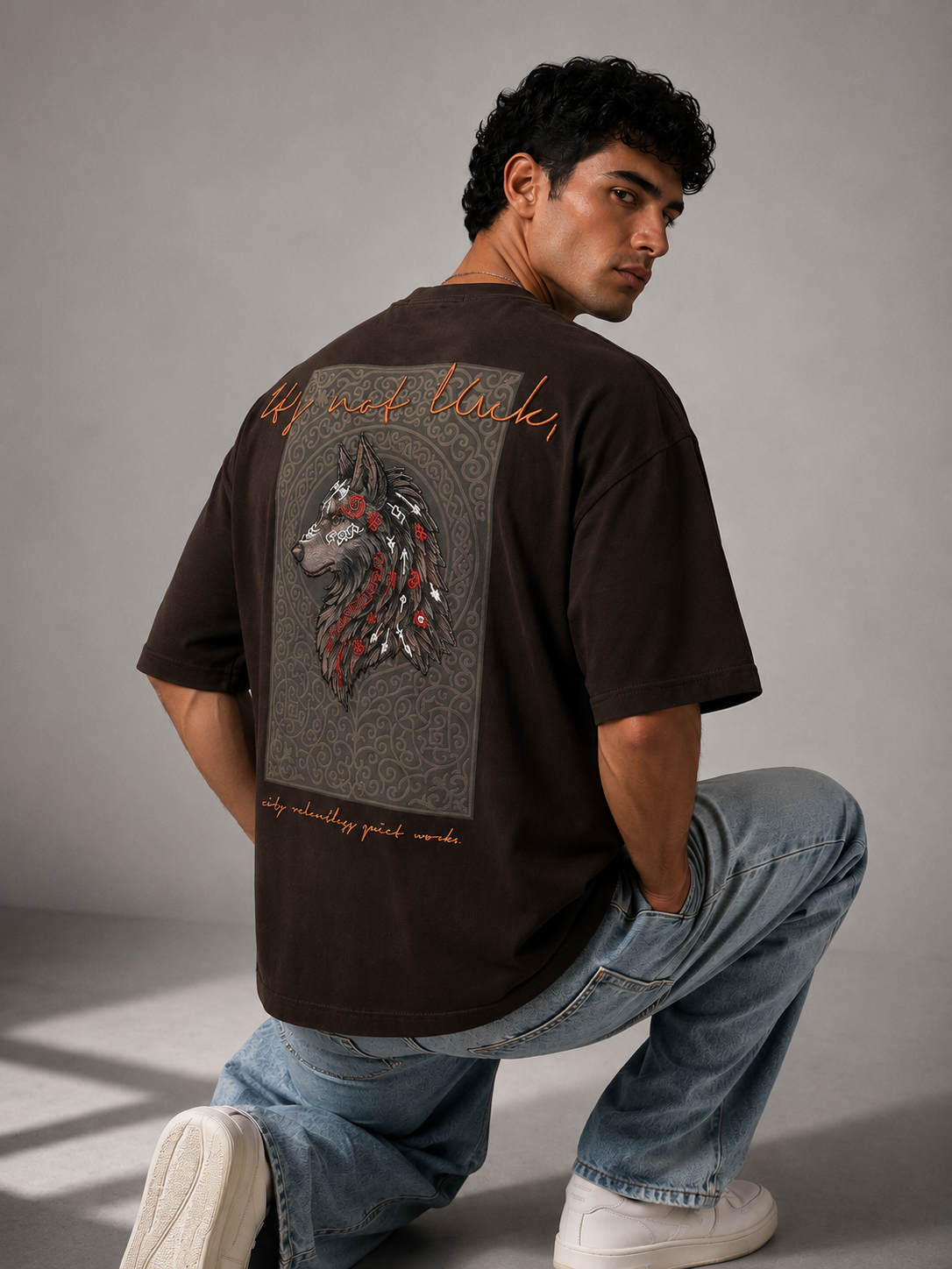 Unisex Wolf Embroidered Graphic T-Shirt HECLIC