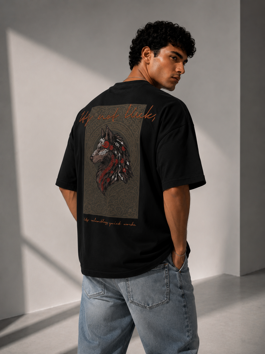 Unisex Wolf Embroidered Graphic T-Shirt HECLIC