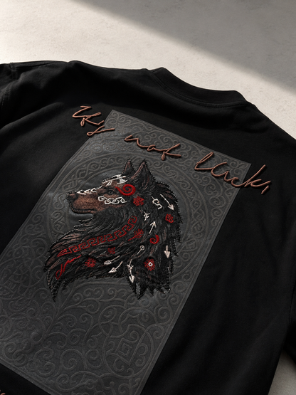 Unisex Wolf Embroidered Graphic T-Shirt HECLIC