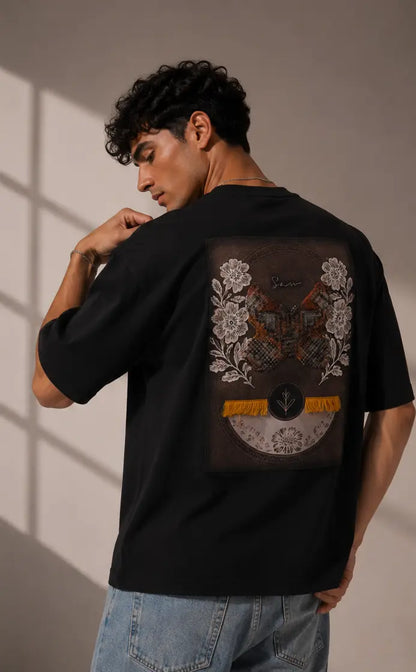 Unisex Floral Patch Embroidered T-Shirt HECLIC