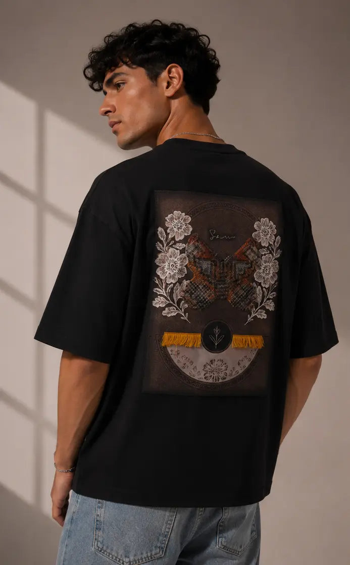 Unisex Floral Patch Embroidered T-Shirt HECLIC
