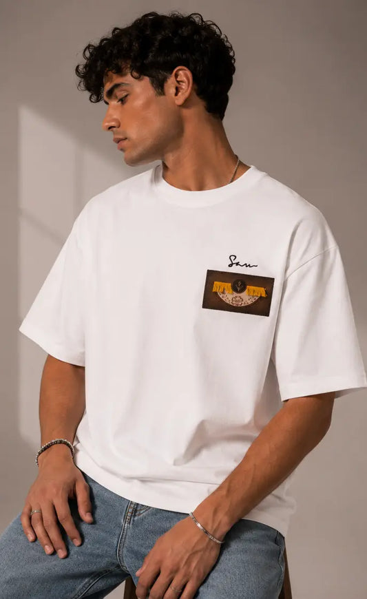 Unisex Floral Patch Embroidered T-Shirt HECLIC