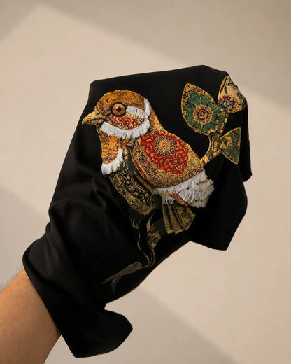Unisex Bird Embroidered & Printed T-Shirt HECLIC